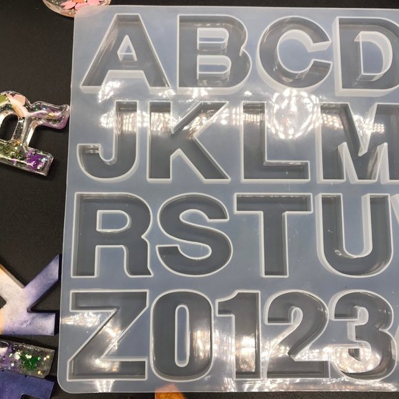 Silicone Resin Alphabet Letter and number mold key chain mold silicone letters - Picture 6 of 10